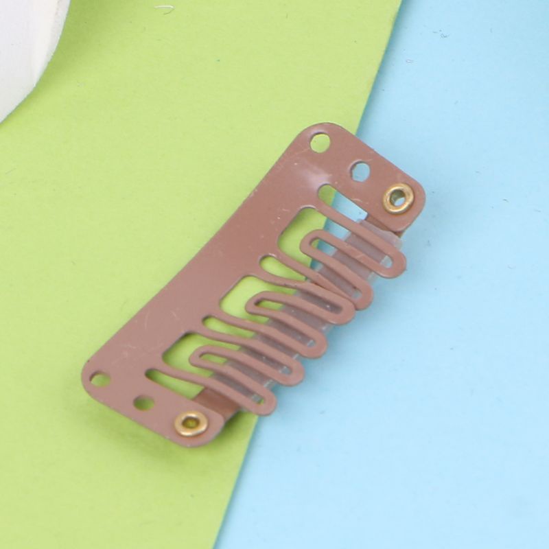 Set 10 Kẹp Tóc Giả Nối Dài 32mm Màu Nâu