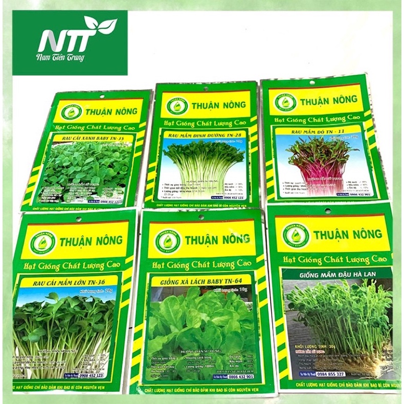 COMBO 20 GÓI Hạt giống Rau Mầm dinh dưỡng (đủ loại) dễ trồng, ăn ngay sau 7 ngày