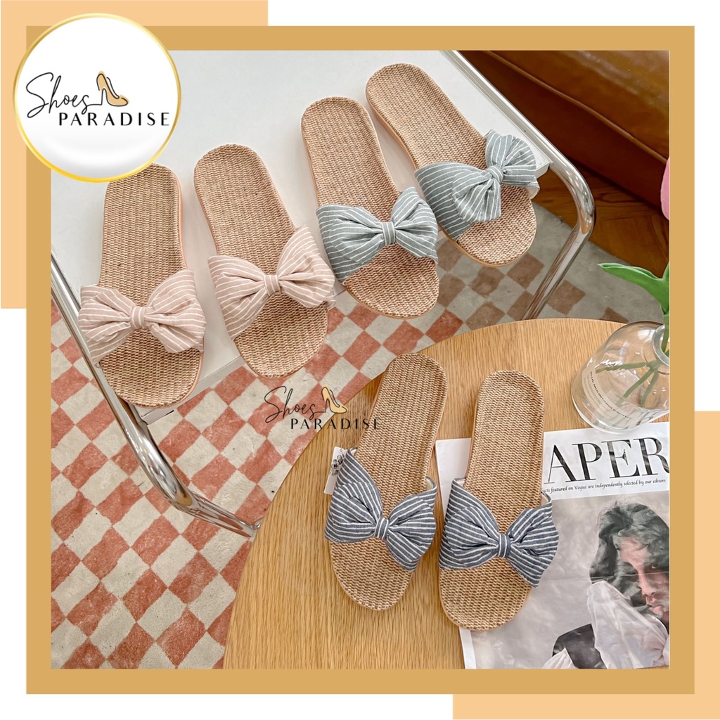 Dép Cói Nơ Sọc Siêu Nhẹ Và Êm Tiện Lợi Dễ Mang Shoes Paradise DC14