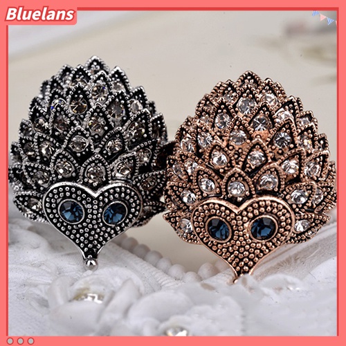 Nhẫn đeo tay bằng hợp kim tạo hình chú nhím đính đá thời trang đẹp mắt