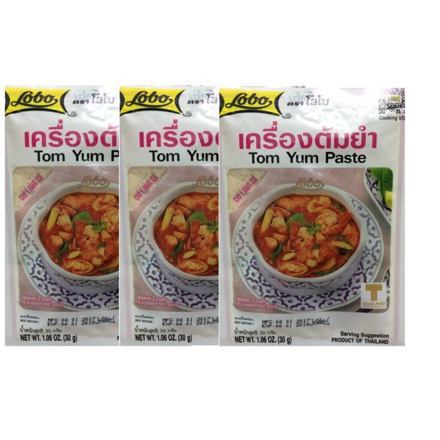 Gia vị lẩu Thái Tom Yum hiệu Lobo -gói nhỏ tiện lợi 5 phút là xong