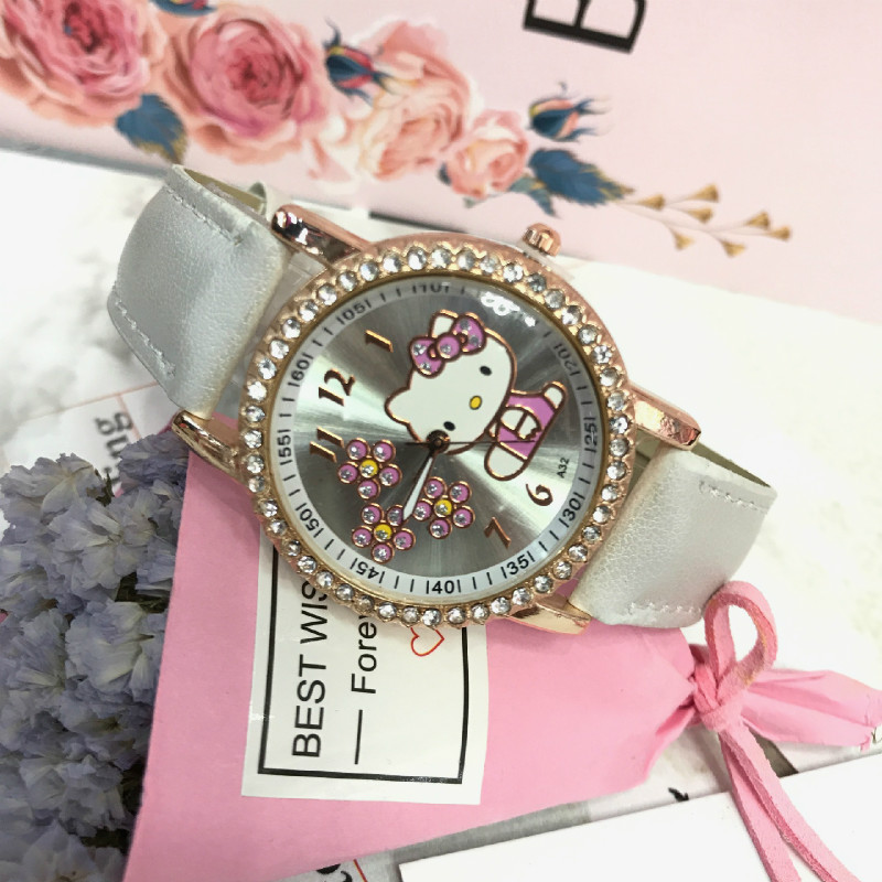 Đồng Hồ Đeo Tay Mặt Hình Hello Kitty Cho Bé