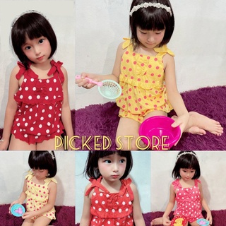 ( THANH LÍ ) Áo bé gái, áo hai dây cotton cho bé chấm bi nơ bo chun xinh sắn cute