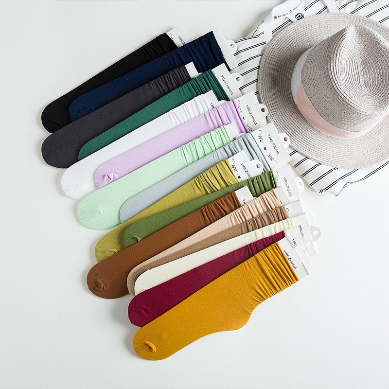 [Vớ Nữ Nhún Cổ Cao]Tất Nữ Nhún Cổ Cao Chất Mỏng Thoáng Mát Nhiều Màu [ MÃ A802 ]