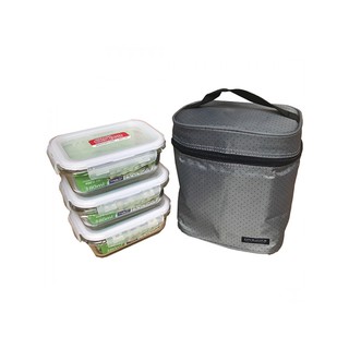 BỘ HỘP CƠM THỦY TINH GIỮ NHIỆT LOCK&LOCK LLG422S4