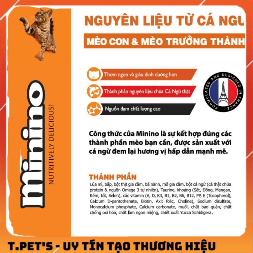 Thức ăn cho mèo con & mèo trưởng thành vị cá ngừ Minino Tuna Flavored 1,3kg