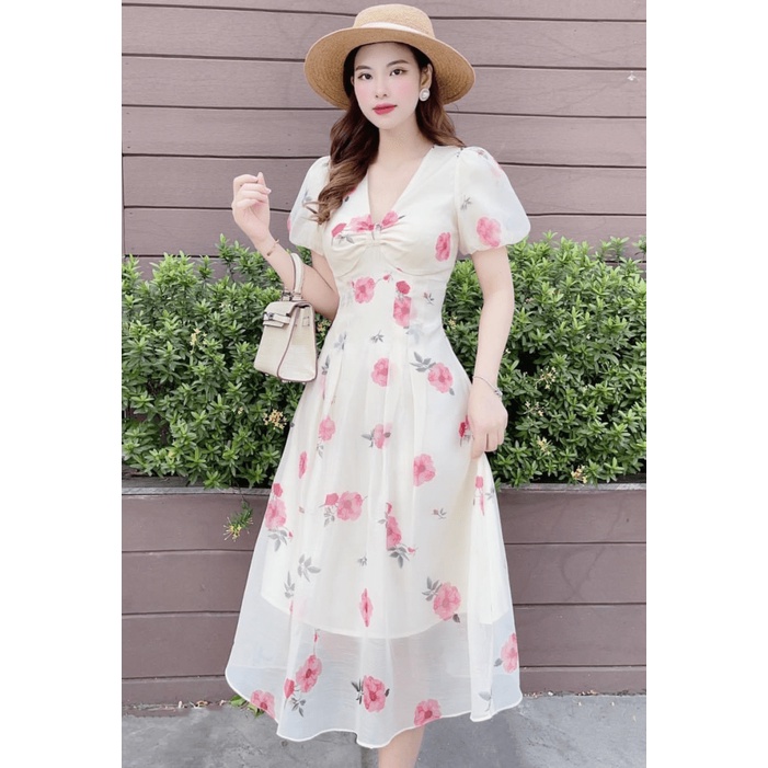(HCM) ĐẦM XÒE VOAN HOA CAO CẤP - DÀI QUA GỐI THỜI TRANG NỮ XINH XẮN-TIỂU THƯ CHO CÁC NÀNG KME FASHION