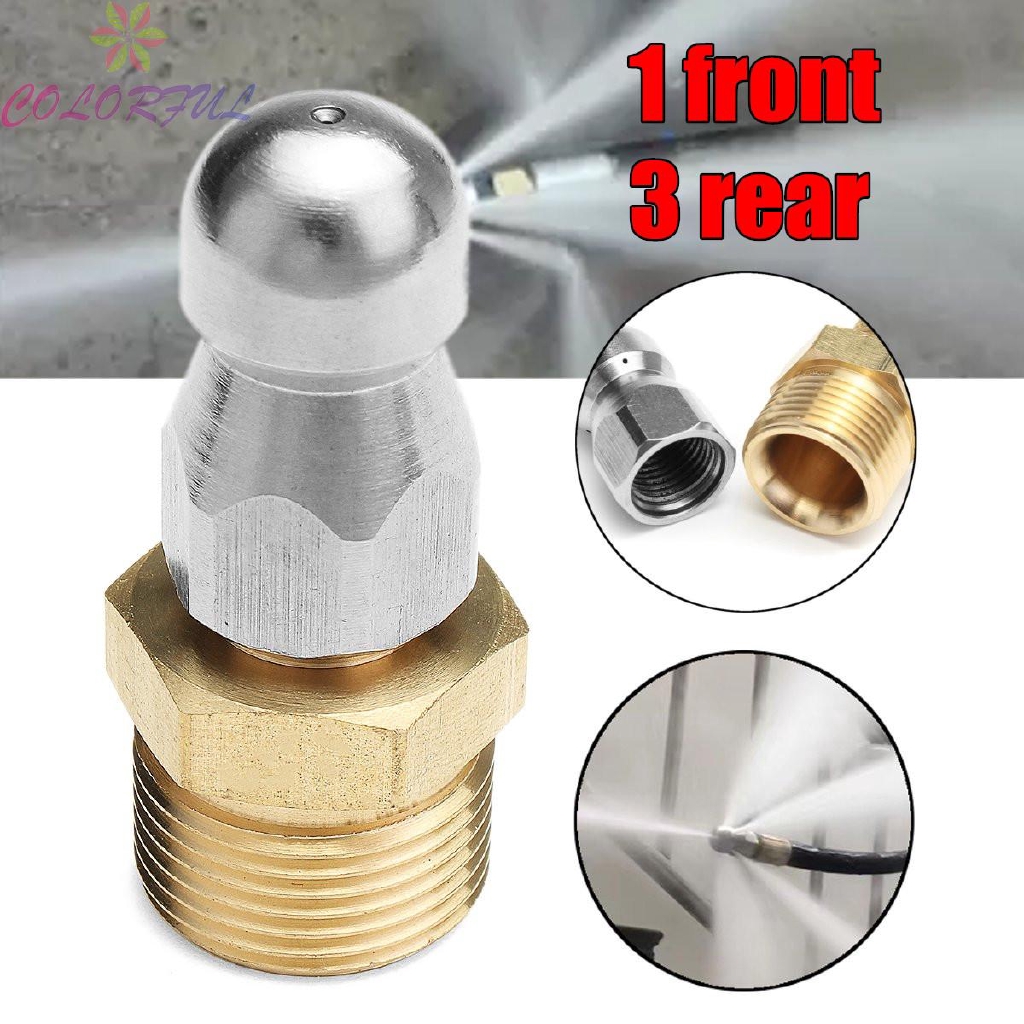 Pipe Dredger Nozzle Cleaner Cleaning Attachment Head Tool M22 F14 Front Rear High Pressure washer Sewer Practical
