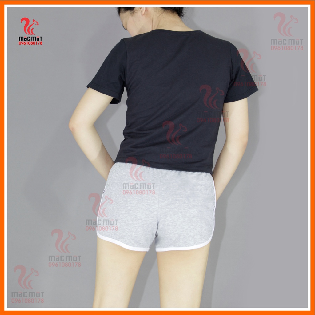 Q010 - Quần thời trang dễ thương phù hợp làm đồ mặc nhà, đồ đi ngủ, đồ tập thể thao. Quần thun ngắn cotton, Macmot