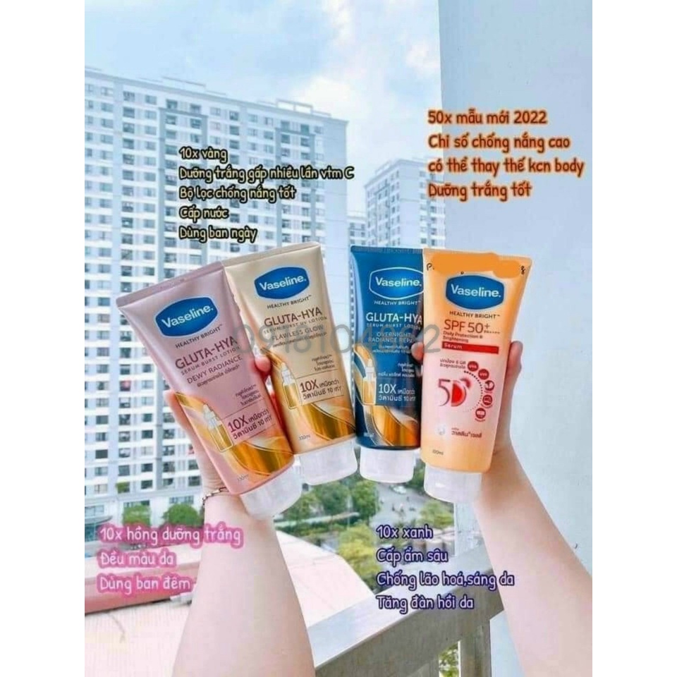 Sữa Dưỡng Thể Vaseline Healthy Bright Gluta HYA Serum 10X Thái Lan 300ml