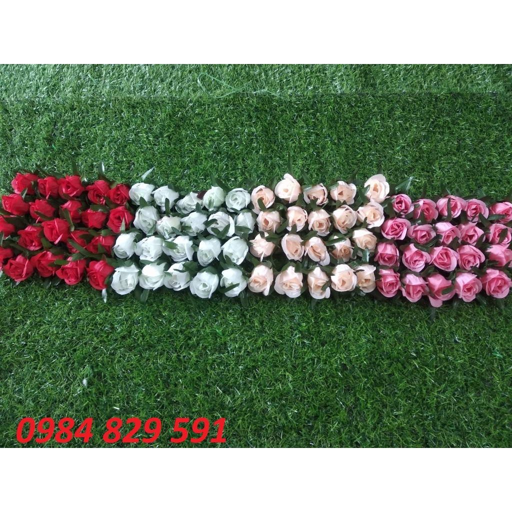 Nụ hồng lụa cao cấp trang trí