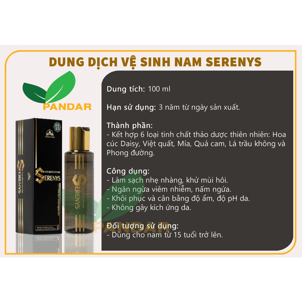 Dung dịch vệ sinh nam serenys, khử mùi vùng kín, mùi thơm dịu nhẹ - ảnh sản phẩm 2