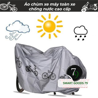 [Freeship hàng cao cấp 284] Bạt áo phủ trùm che xe máy vespa moto vision xe đạp điện chống nắng mưa vải dù