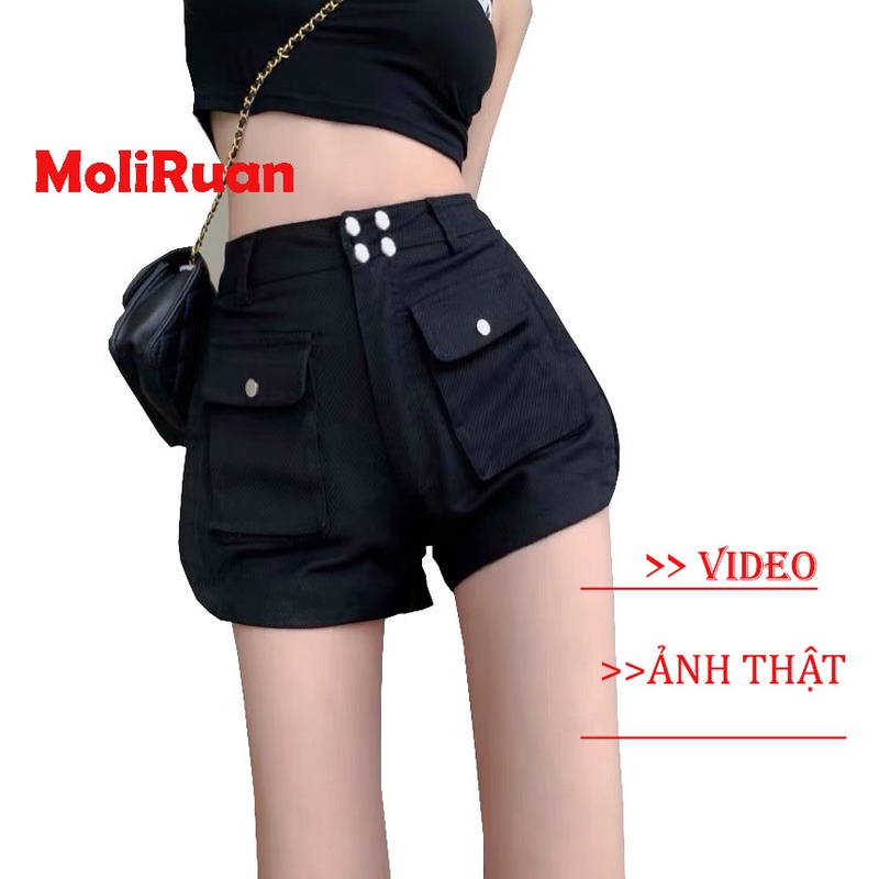 Quần short jean nữ BigSize lưng cao, co dãn mạnh, 2 túi hộp đang hot trend 3942 molijean