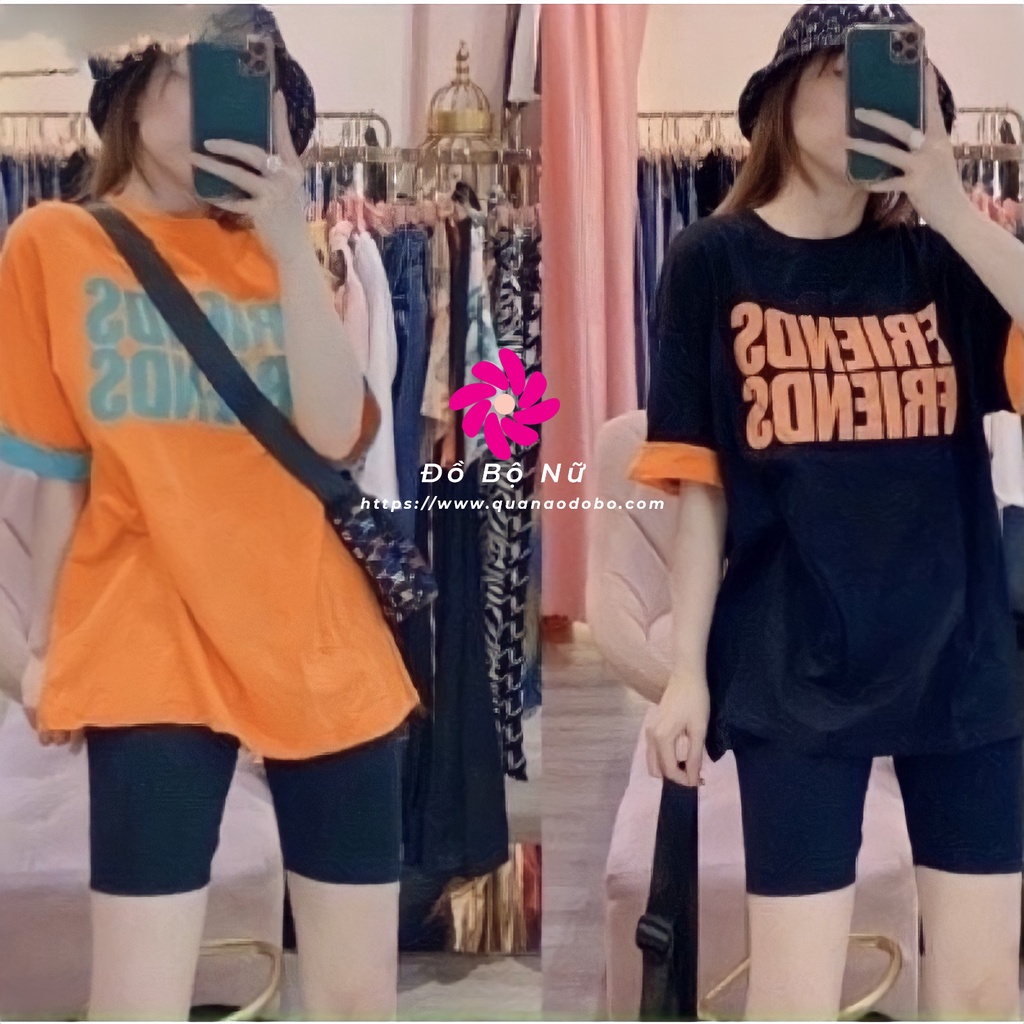 Đồ bộ thun Cotton mẫu Friend , Đồ bộ lửng mặc nhà siêu dễ thương