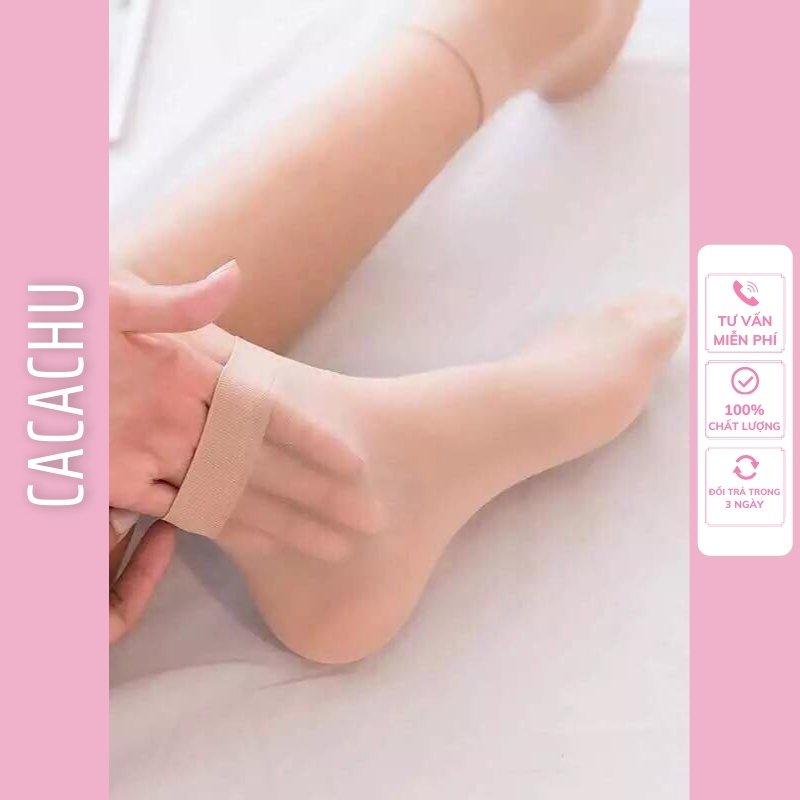 Tất nữ cổ ngắn cute dễ thương siêu dai tàng hình CACACHU L01, Vớ cổ thấp hàn quốc màu đen da cao cấp giá rẻ thời trang