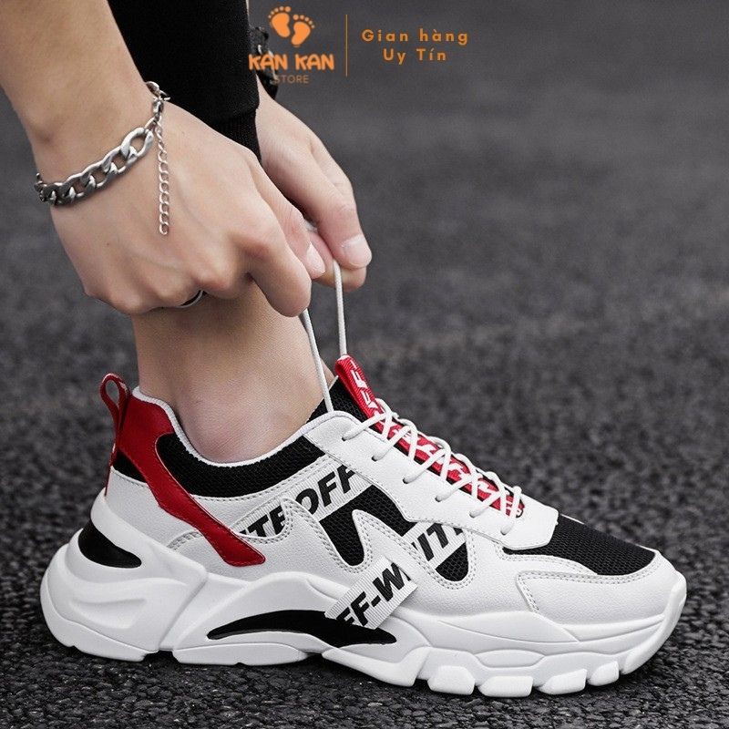 Giày Thể Thao Nam Sneaker KA035 Giầy Thể Thao Trắng Đen Thời Trang Cổ Thấp Hot Trend Size 39-43 KanKanStore