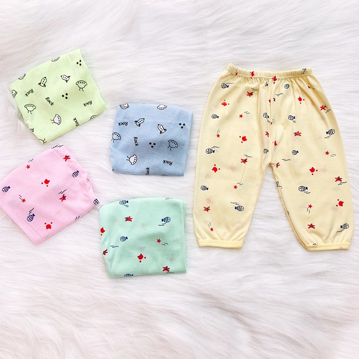 Quần chục dài cotton vải đẹp mềm mịn cho bé trai và bé gái 2-10kg cho bé mặc mát co giãn thoải mái Baby-S – SQVN001