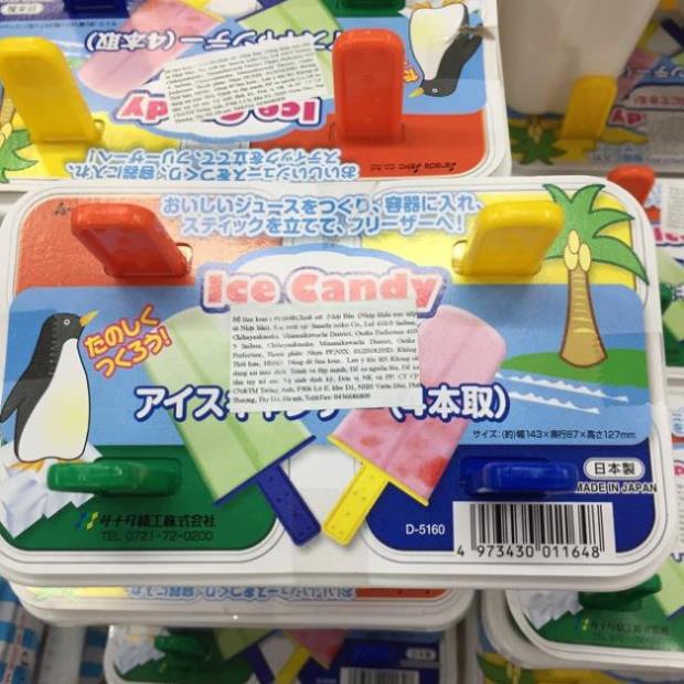 Khuôn Làm Kem 4 que - Nhập Khẩu trực tiếp từ Nhật Bản, nhựa An Toàn 100% cho Bé [Thanh Mai Shop]