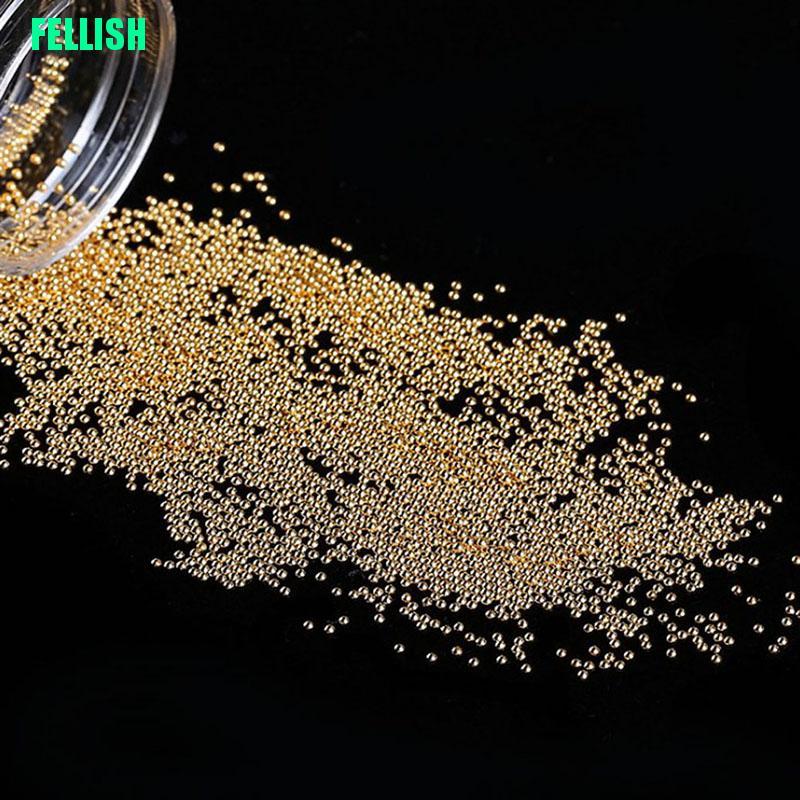 [Hàng mới về] Hạt tròn 3D 0.8mm màu vàng/ bạc dành cho đính móng tay