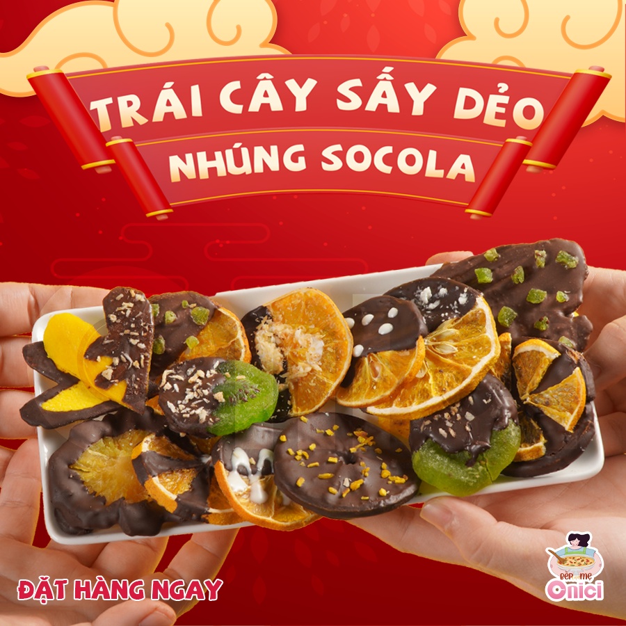 Trái cây sấy Bếp Của Mẹ Onici Trái cây sấy dẻo nhúng socola