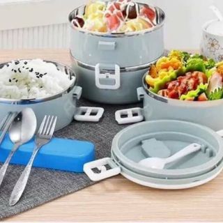 Hộp đựng cơm giữ nhiệt 4 tầng lúa mạch