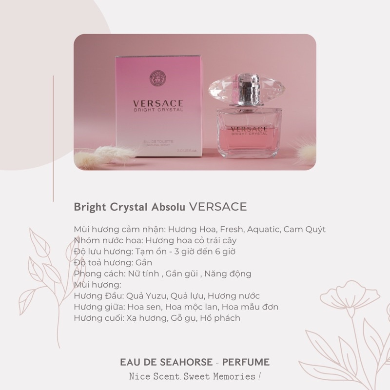 [Chính hãng] Nước Hoa Nữ Bright Crystal Absolu - VERSACE ♡︎ 10ml