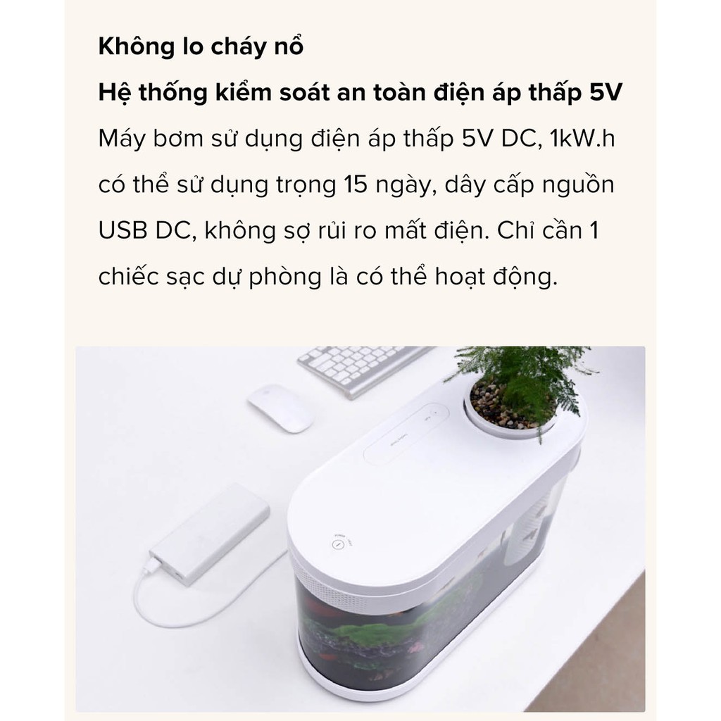 Bể nuôi cá tự độn thông minh Xiaomi HF-JHYG001
