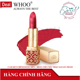 Son lì Whoo Velvet Lip Rouge Hoàng Cung 3,5gr - dòng son nhung mịn lâu trôi