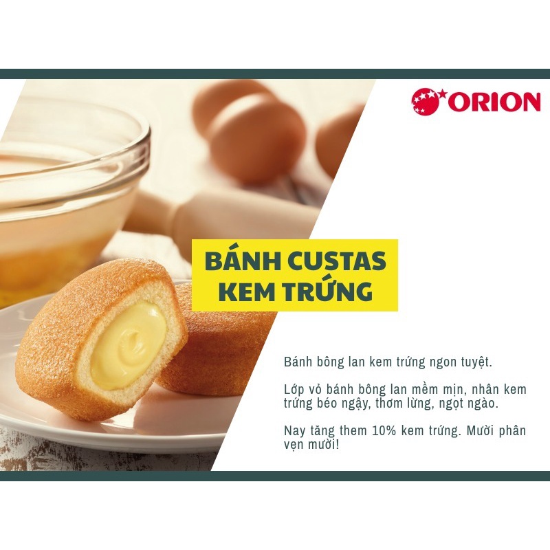 Bánh Custas Nhân Kem Trứng Orion Hộp 12 Cái 282g