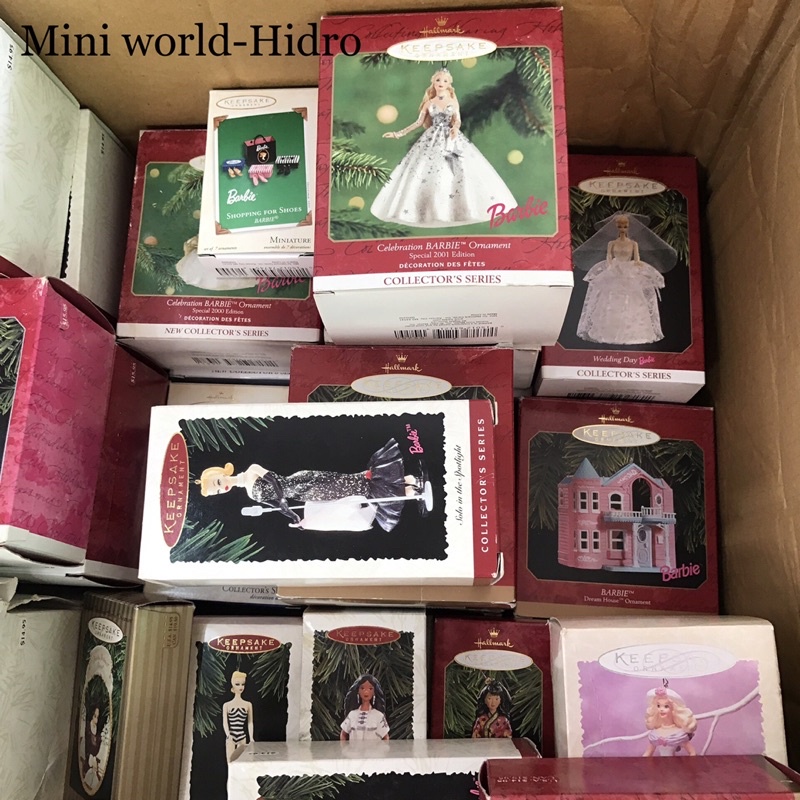 Set Fullbox búp bê Hallmark keep sake ornament Barbie Keychains móc khoá treo cây thông Noel búp bê Barbie mini cổ
