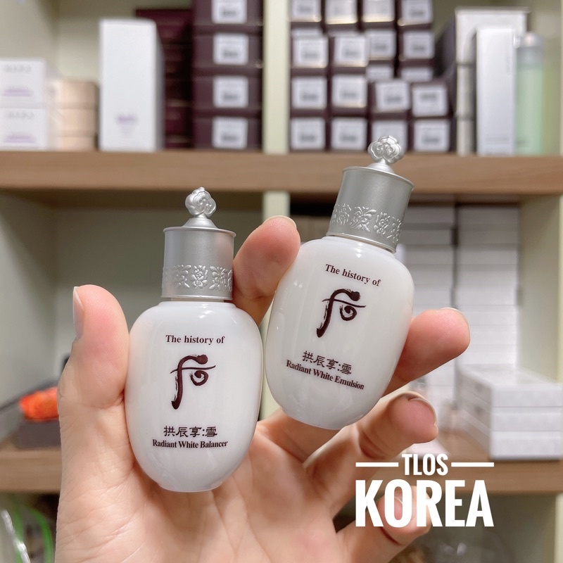 Whoo Nước Cân Bằng / Sữa Dưỡng Trắng Da - Whoo Radiant White Balancer Emulsion Mini 20Ml