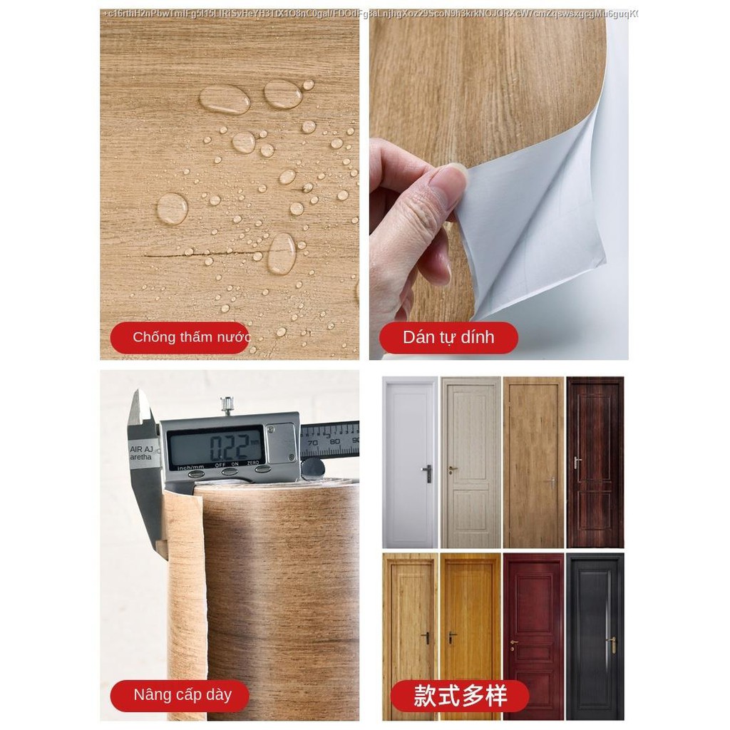 Miếng dán vân gỗ dày tự dính cửa giả gỗ nội thất cũ đổi mới 3d âm thanh nổi chống thấm tủ quần áo pvc tủ bàn