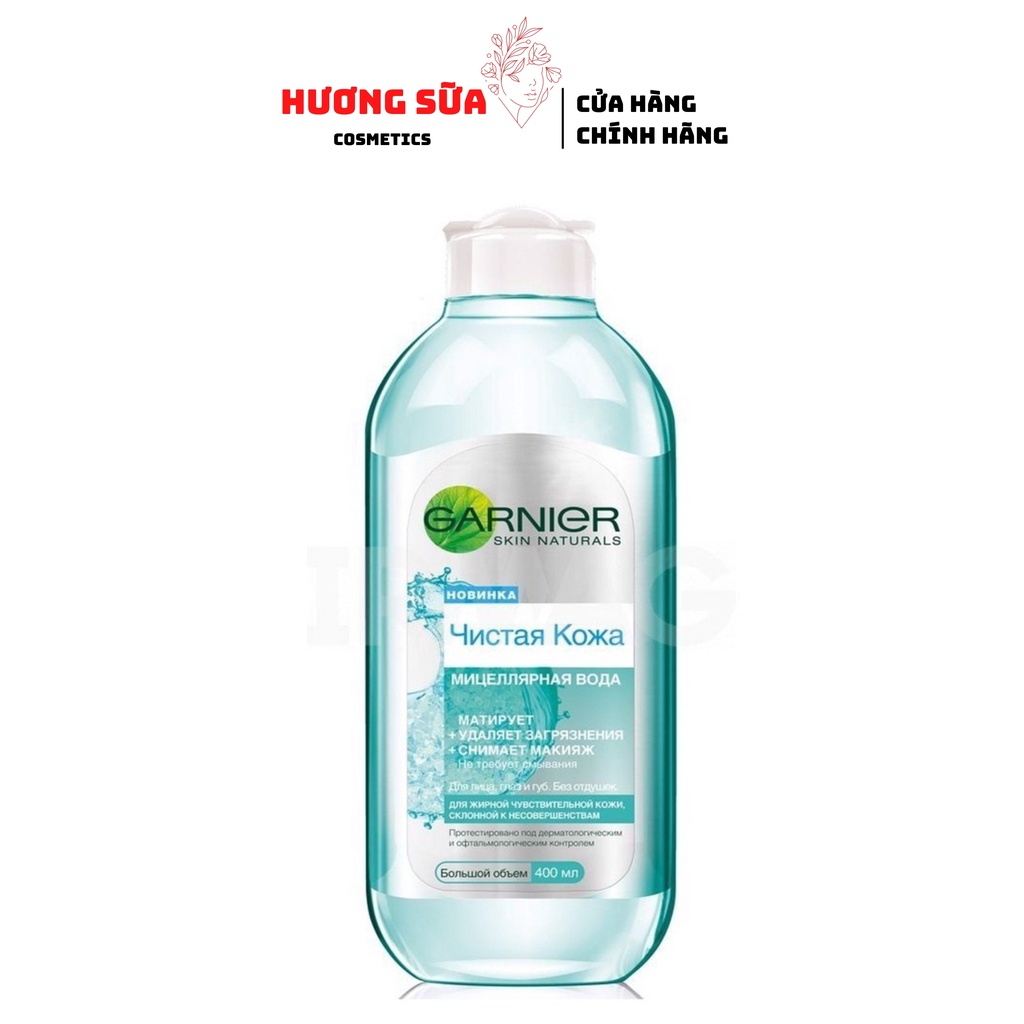 Nước tẩy trang Garnier Micellar Cleansing water 400ml Pháp, Dành cho da dầu mụn,da nhạy cảm,da khô - Hương Sữa Cosmetics