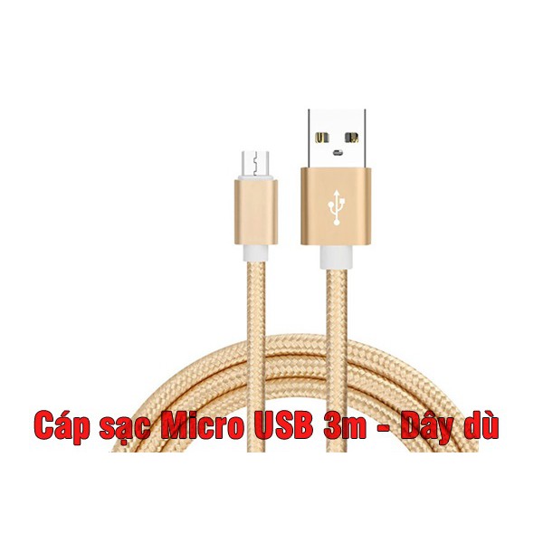 [ GIÁ HUỶ DIỆT] Dây Sạc IPhone, Android Dài 3M Bọc Dù Siêu Bền