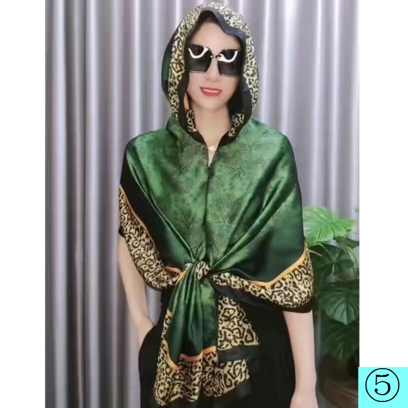 Khăn choàng có mũ trùm đầu bằng lụa mỏng thời trang xuân hè chống nắng dành cho nữ