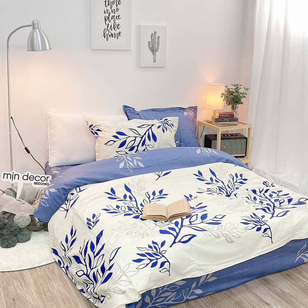 Bộ Chăn Ga Gối Demi FREESHIP Drap Giường Lá Me - Ga Trải Giường Thiết Kế Mịn Decor