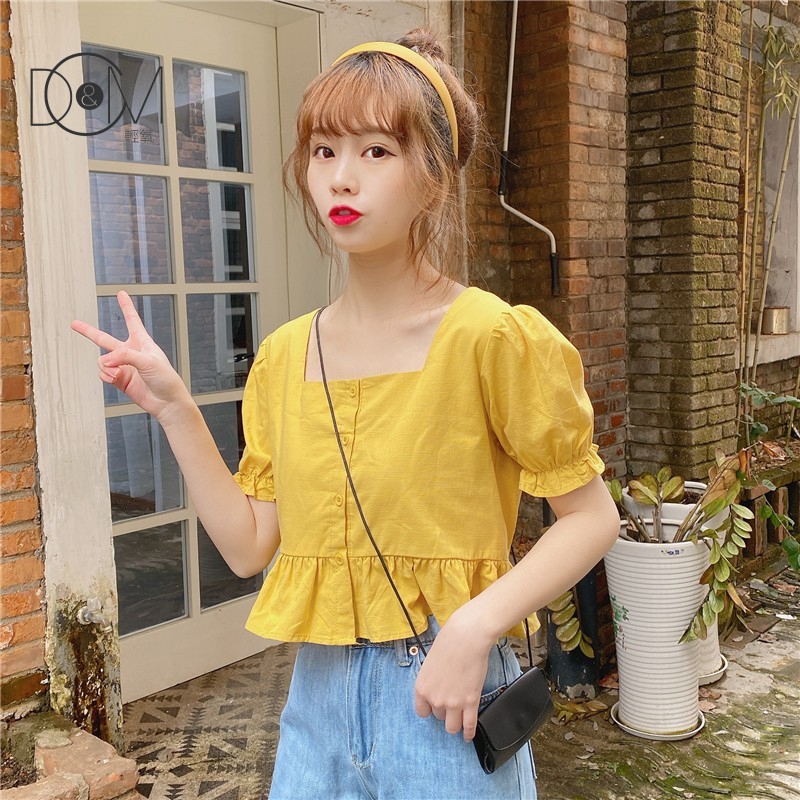 Áo Sơ Mi Tay Ngắn Kiểu Dáng Ngọt Ngào Cho Nữ | BigBuy360 - bigbuy360.vn