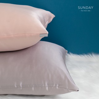 Set 2 Vỏ Gối SUNDAY Lụa Mulberry 100% NgăN Ngừa Nếp Nhăn Và Xơ Rối Tóc | Set Of 2 Mulberry Silk Pillowcase