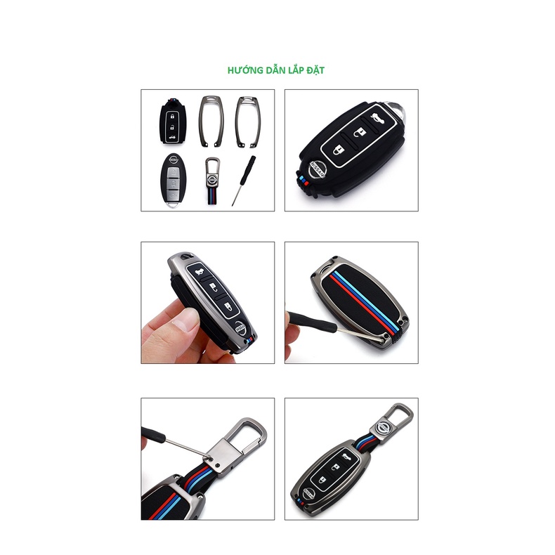 Ốp Chìa Khóa Xe Nissan Xtrail, Teana, Terra, Navara, Sunny, Almera Hợp Kim Kẽm