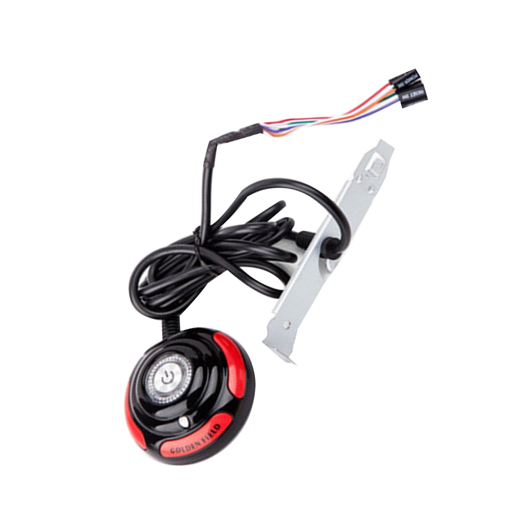 Desktop PC Computer Case Power Supply on/off Reset Round Big Button Switch with 1 6m Cable【Huiteni】