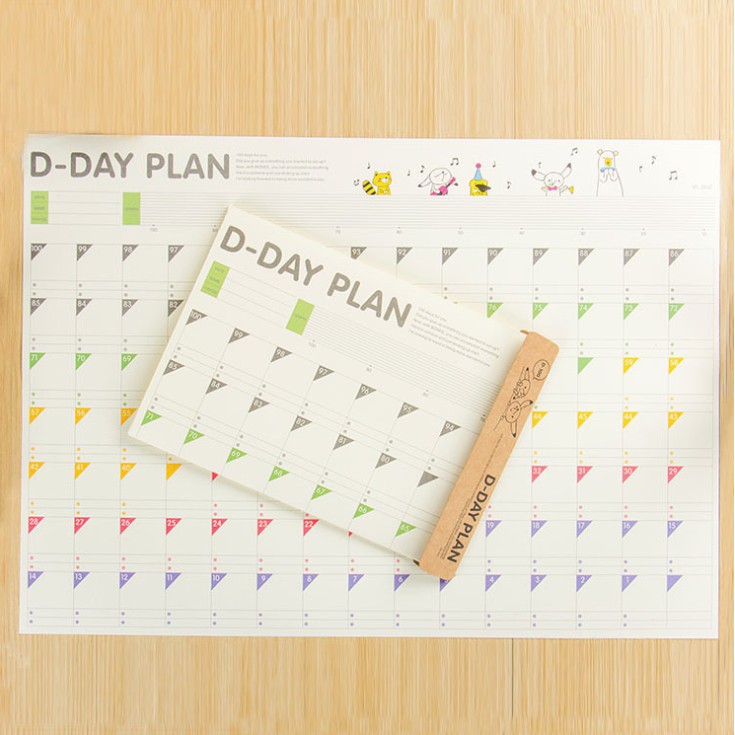 Lịch Học Tập Kế Hoạch Note Ghi Chú 100 Ngày 100 Bonee D-Day Plan Lịch Học Tập  Kế Hoạch Bảng Kế Hoạch Khổ Lớn