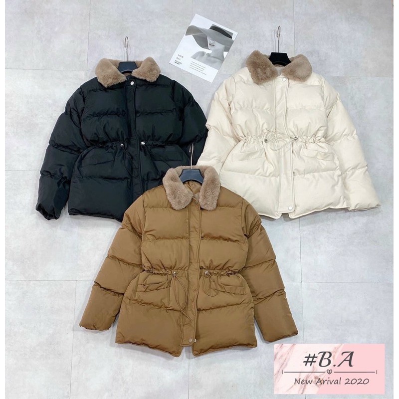 Áo khoác phao cổ lông rút eo freesize (sẵn) | BigBuy360 - bigbuy360.vn