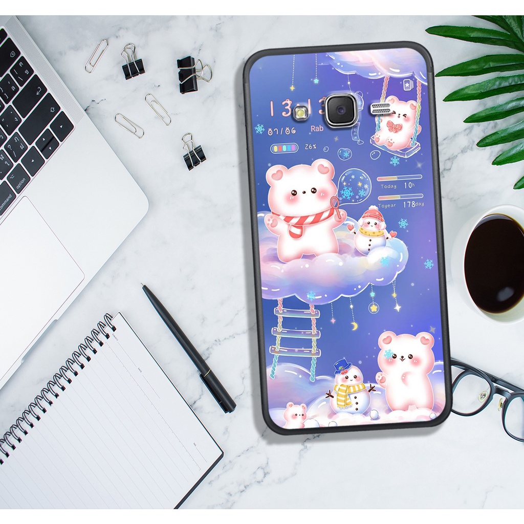 ỐP LƯNG SAMSUNG J1 2016 - J2 Prime - J5 2015 - J7 2015 , IN HÌNH GẤU NÂU CHOCOLATE ĐÁNG YÊU.