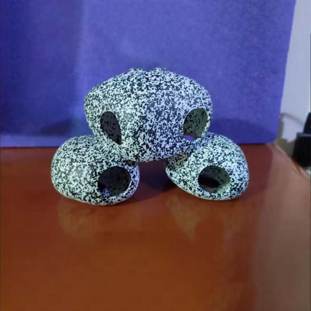 AQUARZOO Aquarium Hiding Cave Stone Hideaway akuarium Decoration Hide Rock Cichlids Betta Hideout Shelter Cave Tunnel Fish Tank Pond Ornament for Short Bream Crayfish Shrimp