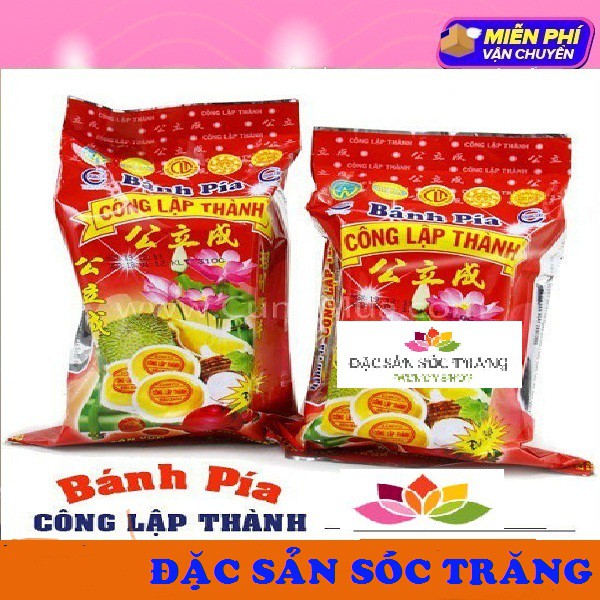 [đồ ăn vặt] Combo 2 gói Bánh Pía Đậu Xanh Sầu Riêng - Công Lập Thành - 300g (4 bánh)