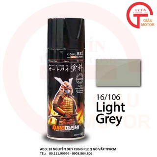 106 _ Sơn xit Samurai 106 màu xám sáng _ Light Grey _ Tốt, giá rẻ, ship nhanh