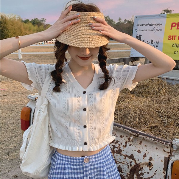 [SẴN] Áo croptop len nữ Ulzzang Quảng Châu ALC23
