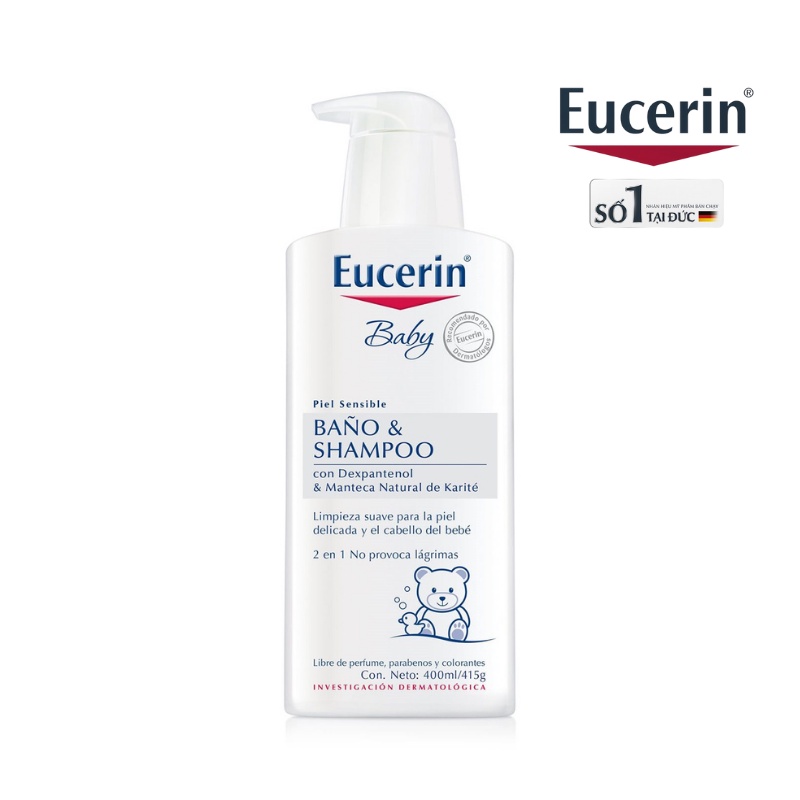 [chợ sỉ ] EUCERIN SỮA TẮM GỘI DỊU NHẸ CHO EM BÉ 400ML BABY WASHLOTION 400ML