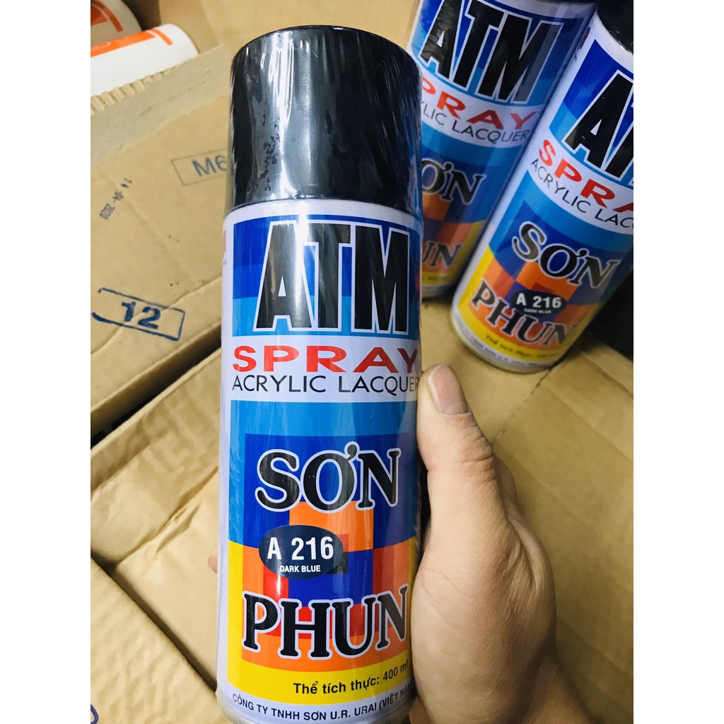 Sơn phun xịt ATM A216 màu xanh đen Dark BLUE